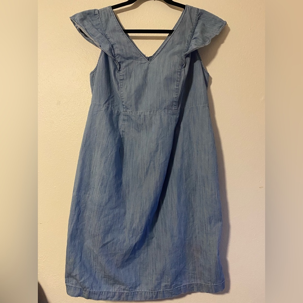 🥑 Motherhood Maternity Dress Lightweight Cap Sleeves Blue denim color Medium